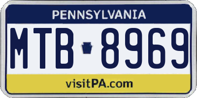 PA license plate MTB8969