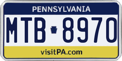 PA license plate MTB8970