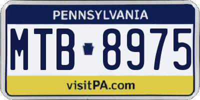 PA license plate MTB8975