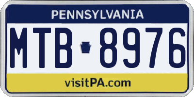 PA license plate MTB8976