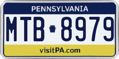 PA license plate MTB8979