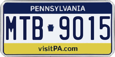 PA license plate MTB9015