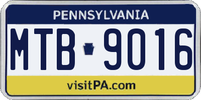 PA license plate MTB9016