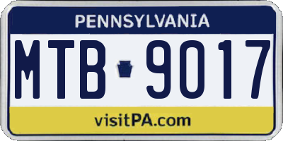 PA license plate MTB9017