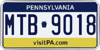 PA license plate MTB9018