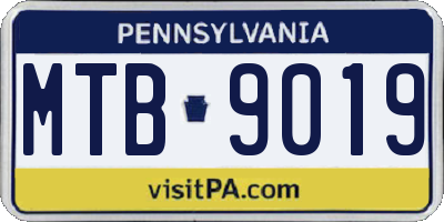 PA license plate MTB9019