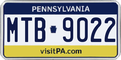 PA license plate MTB9022