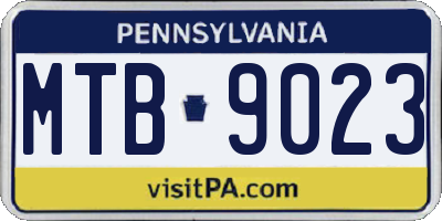 PA license plate MTB9023