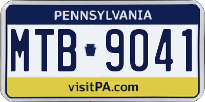 PA license plate MTB9041