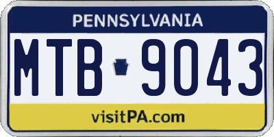 PA license plate MTB9043