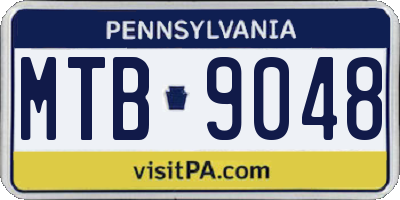 PA license plate MTB9048