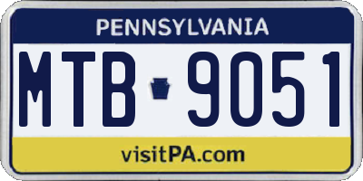 PA license plate MTB9051