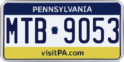PA license plate MTB9053