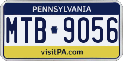 PA license plate MTB9056