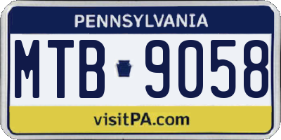 PA license plate MTB9058