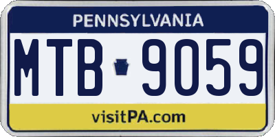 PA license plate MTB9059