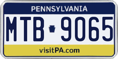 PA license plate MTB9065