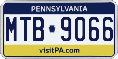 PA license plate MTB9066