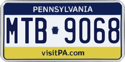 PA license plate MTB9068