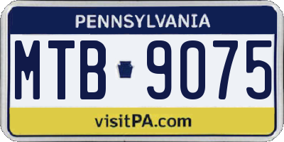 PA license plate MTB9075