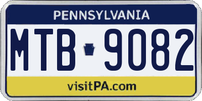 PA license plate MTB9082
