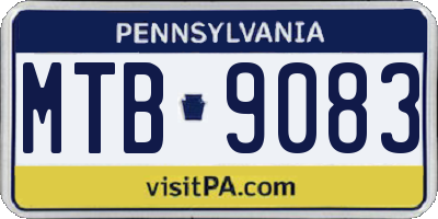 PA license plate MTB9083
