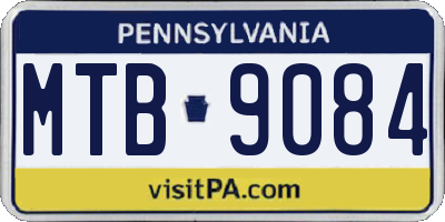 PA license plate MTB9084