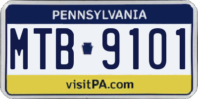 PA license plate MTB9101