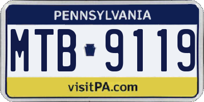 PA license plate MTB9119