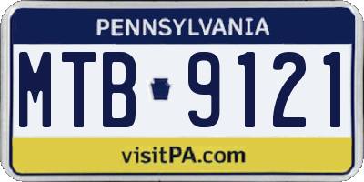 PA license plate MTB9121