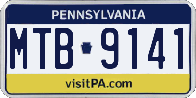 PA license plate MTB9141