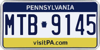 PA license plate MTB9145