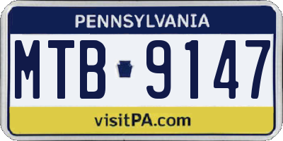 PA license plate MTB9147