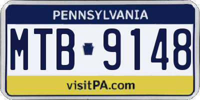 PA license plate MTB9148
