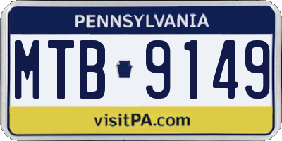 PA license plate MTB9149