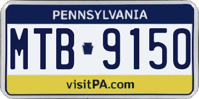 PA license plate MTB9150