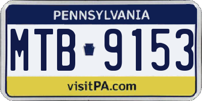 PA license plate MTB9153