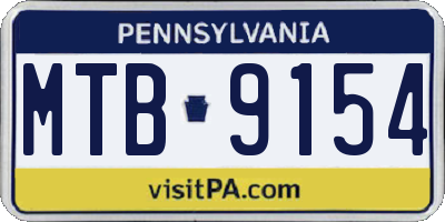 PA license plate MTB9154