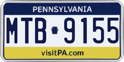 PA license plate MTB9155