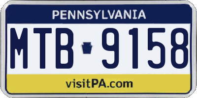 PA license plate MTB9158