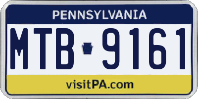 PA license plate MTB9161