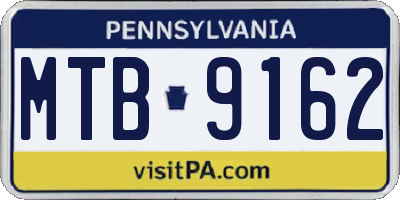 PA license plate MTB9162