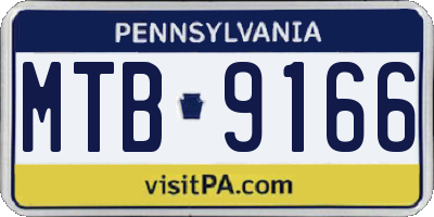PA license plate MTB9166