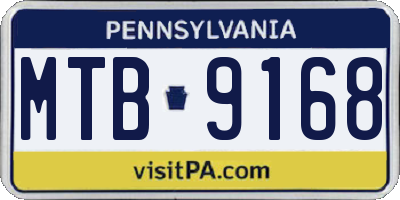 PA license plate MTB9168