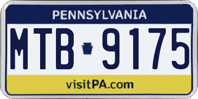 PA license plate MTB9175