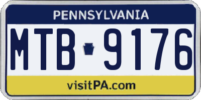 PA license plate MTB9176