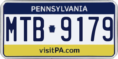 PA license plate MTB9179