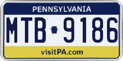 PA license plate MTB9186