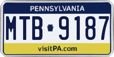 PA license plate MTB9187