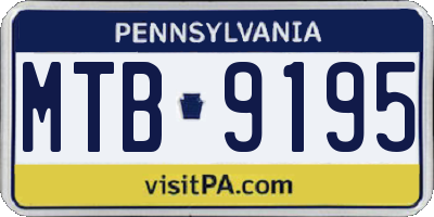 PA license plate MTB9195